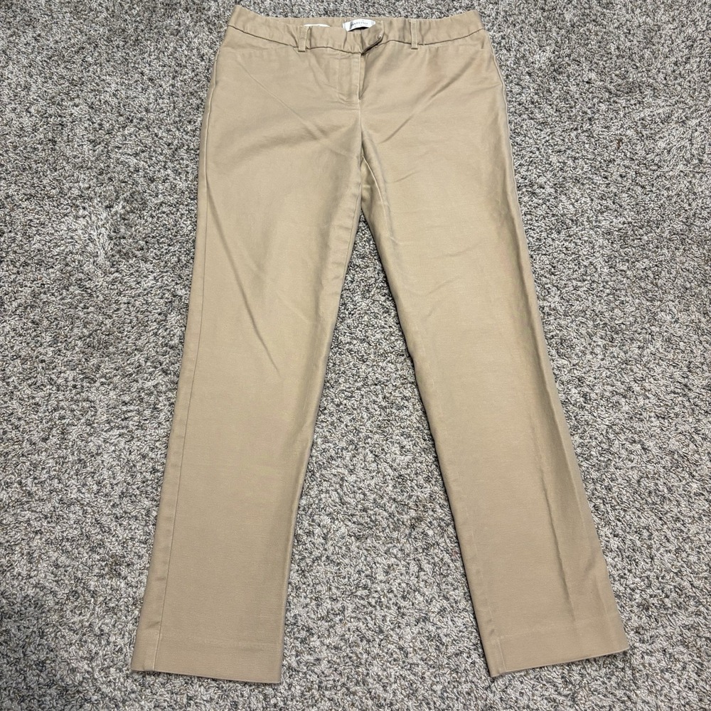 Van Heusen Slim Fit Dress Pants Womens Size 4 Khaki‎ Stretch Cotton Flat Front